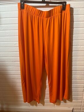 Jessica London Bold Orange Wide-Leg Pull-On Pants